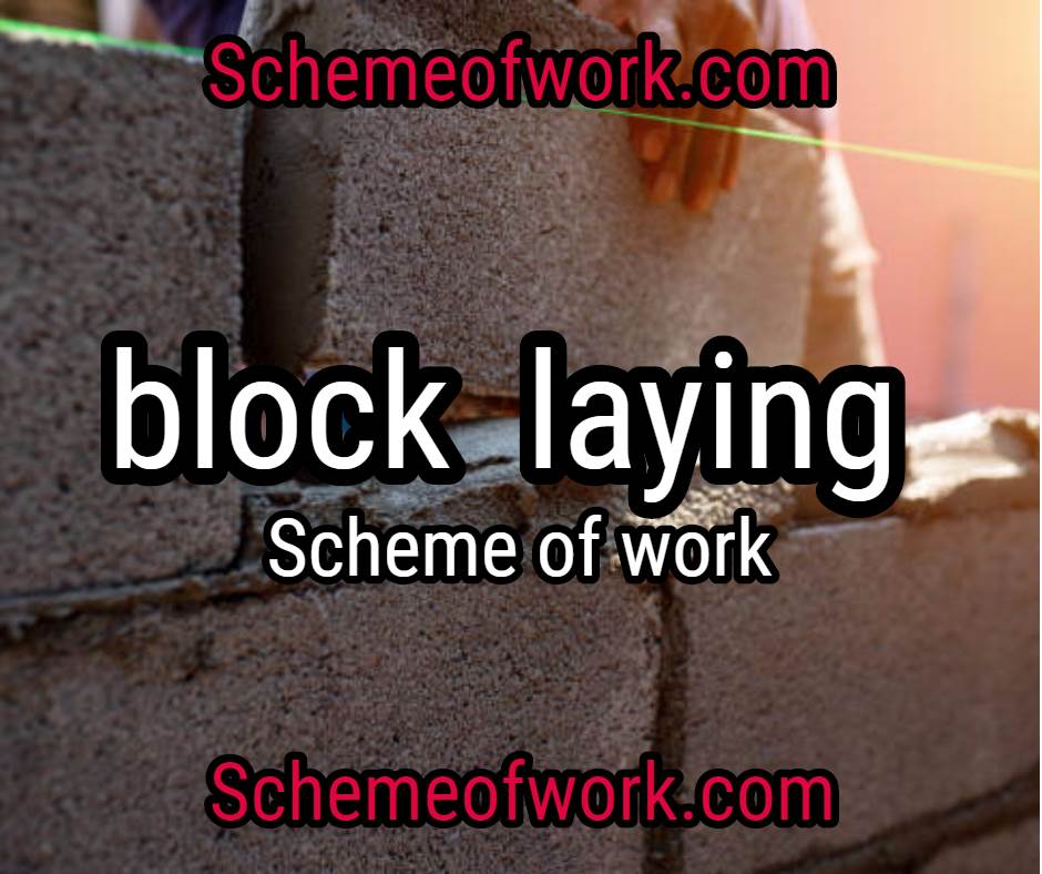 Block laying Scheme of work 2