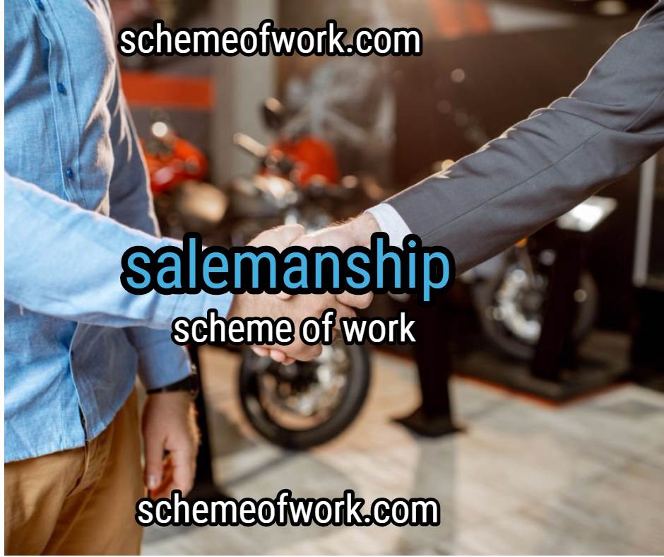 Salesmanship scheme of work 2