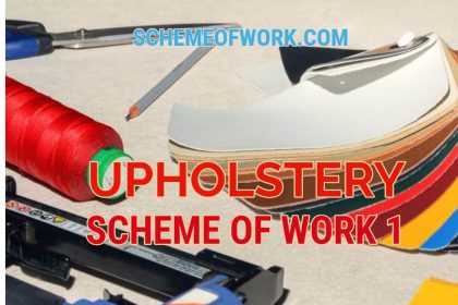Upholstery Scheme of work 1
